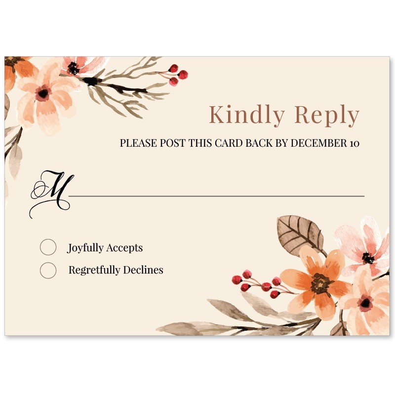 Elegant Boho Wedding Response Card