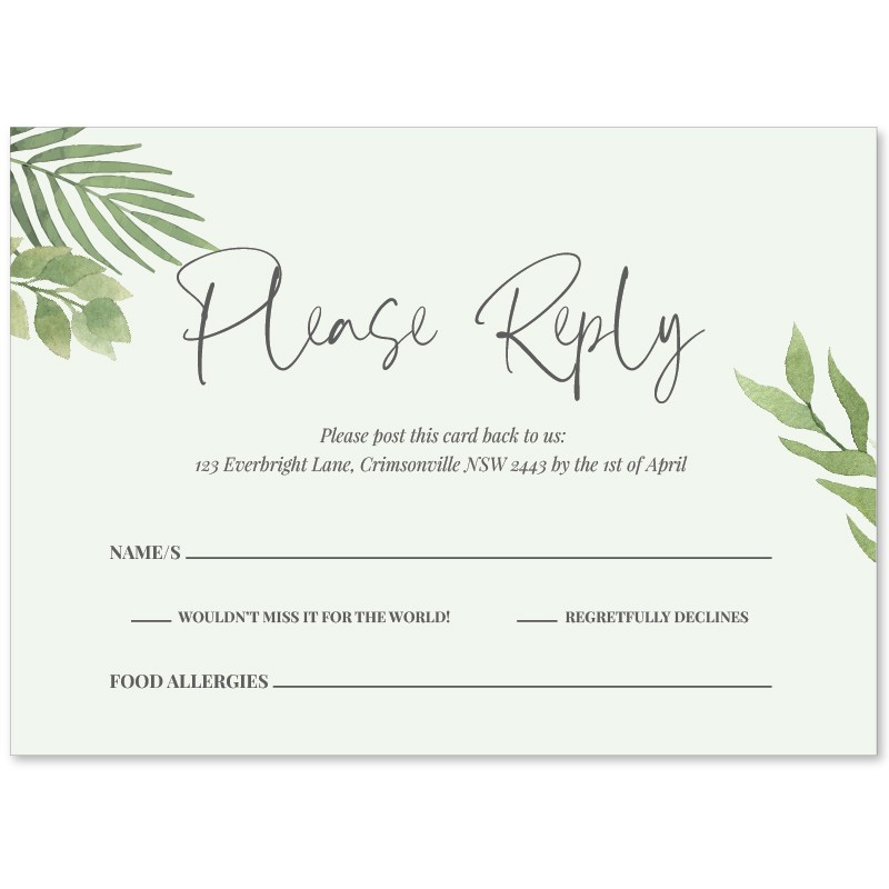 Retreat Wedding Response Card