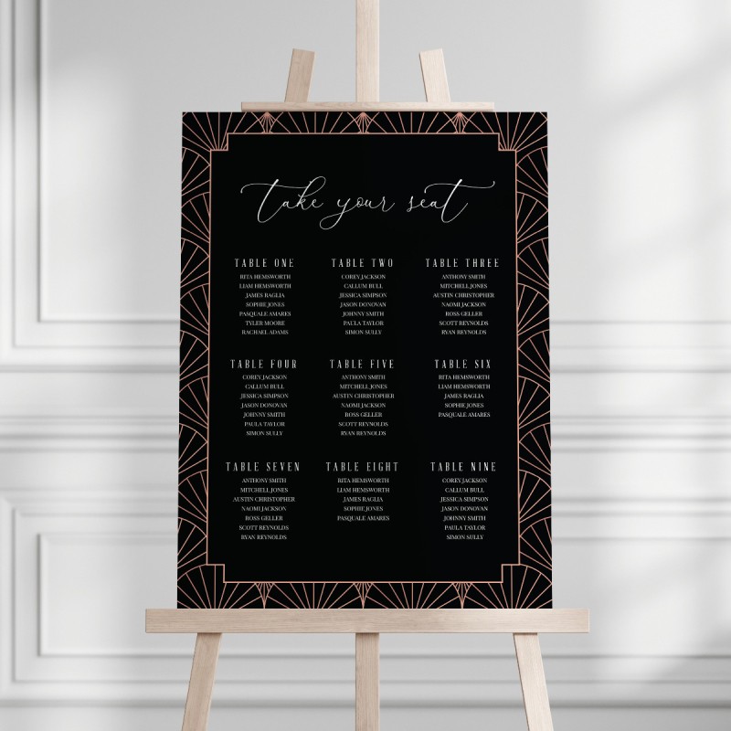 Putting on The Ritz Wedding Seating Chart