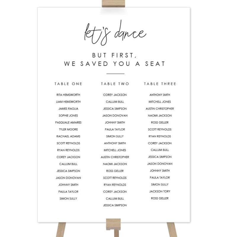 Affection Wedding Seating Chart