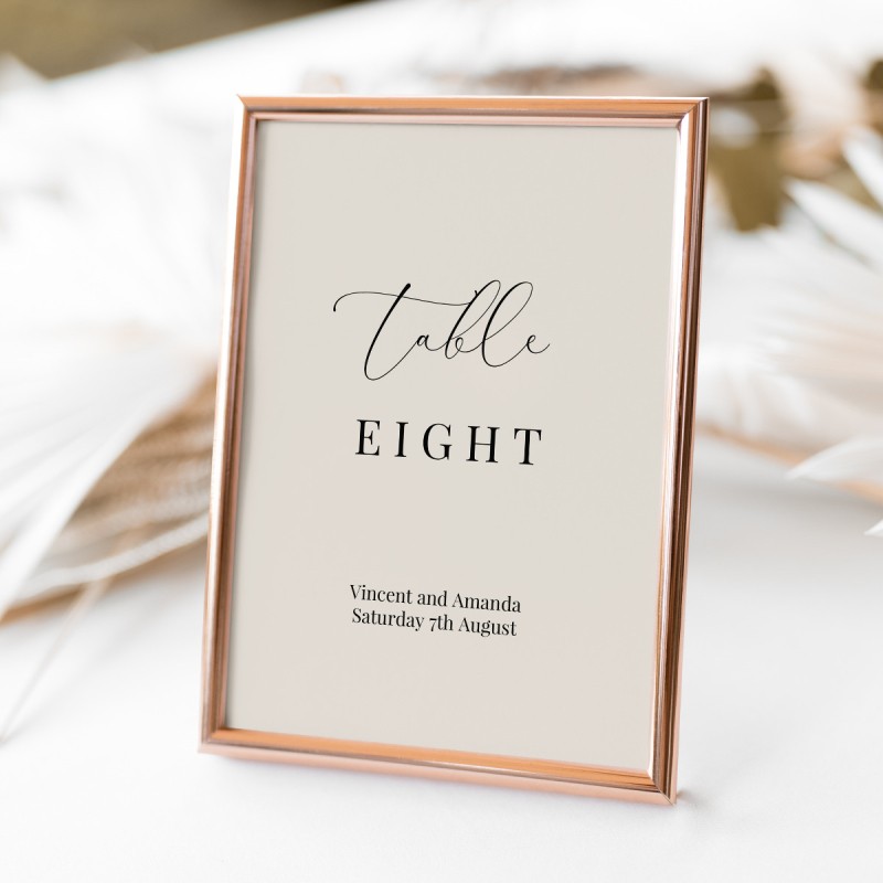 Neutral Love Table Numbers