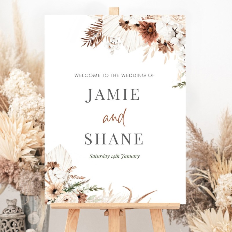 Sweet Mist Boho Wedding Welcome Sign
