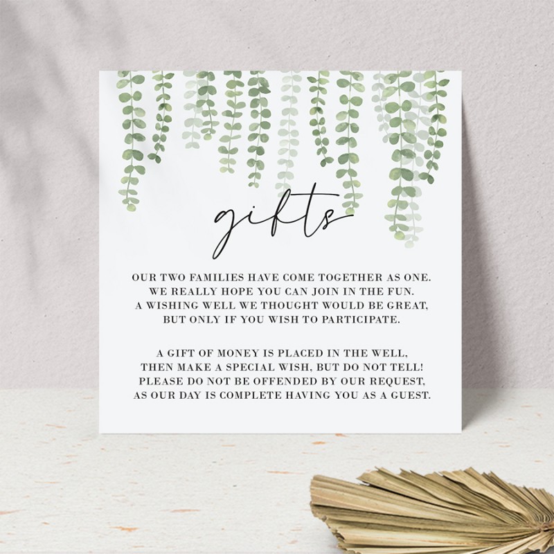 Hanging Greenery Wishing Well Card