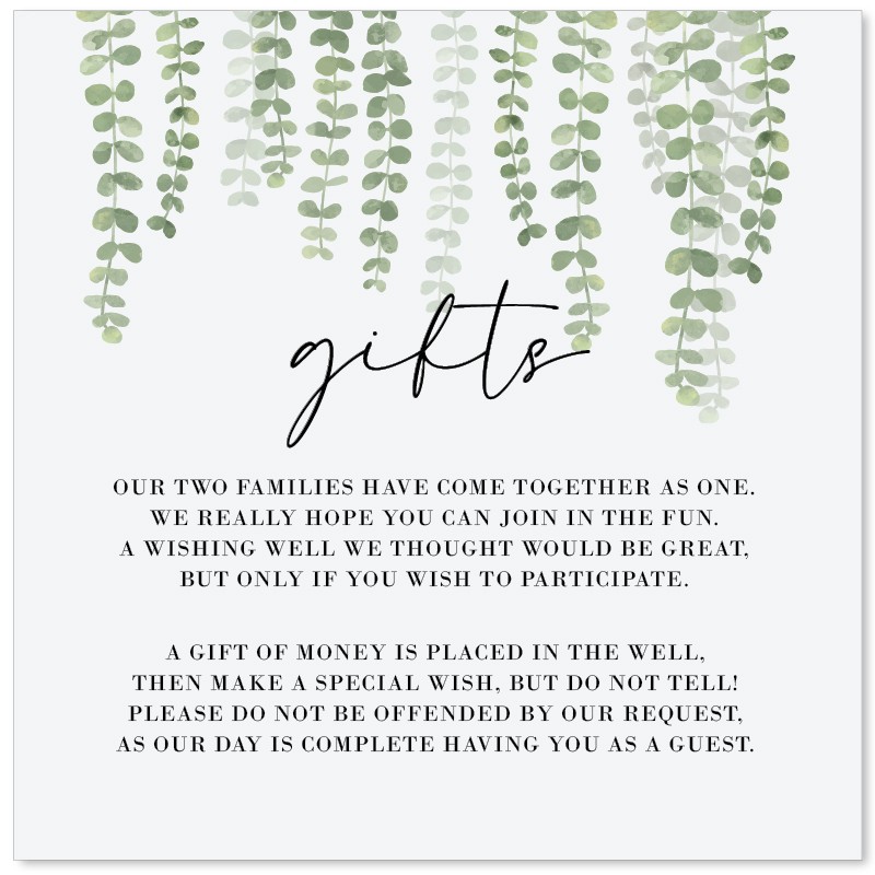 Hanging Greenery Wishing Well Card