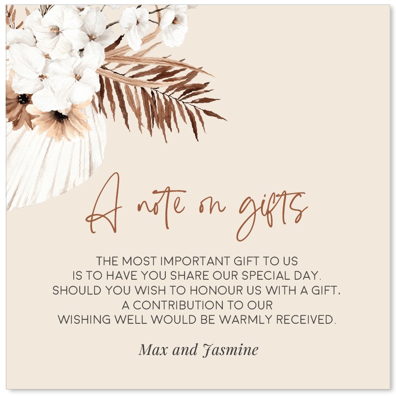 Sweet Mist Boho Wedding Wishing Well Card