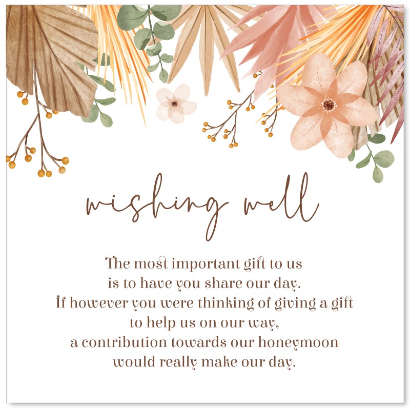 Tropical Flowers Wishing Well Card