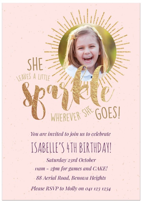 Wherever She Goes Birthday Invitations