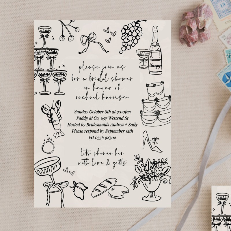 Whimsical Bridal Shower Invitations