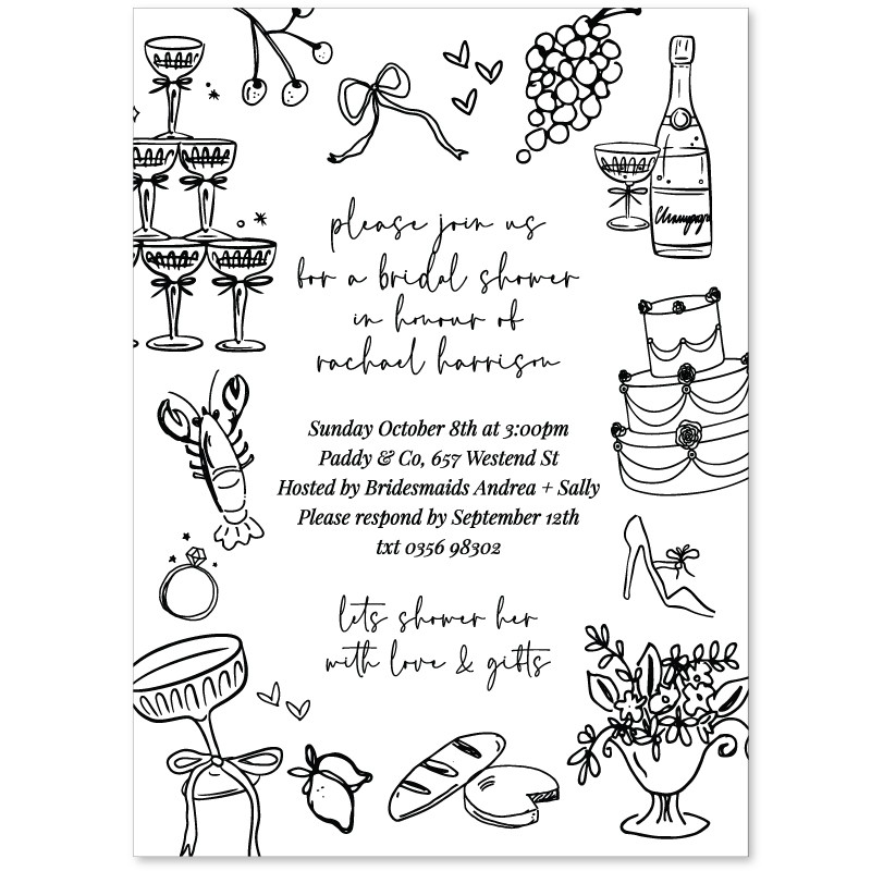 Whimsical Bridal Shower Invitations