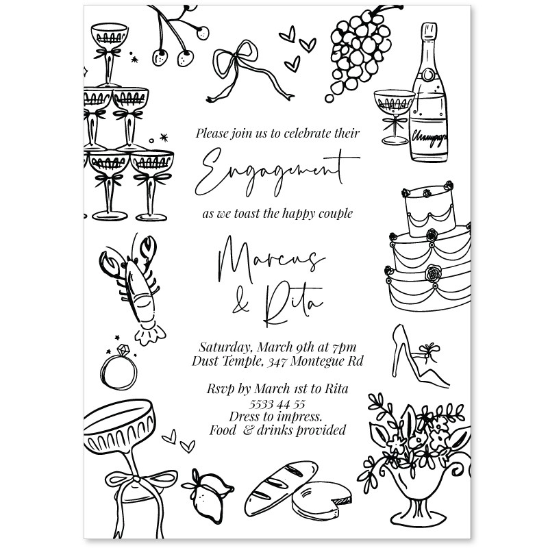 Whimsical Engagement Invitations