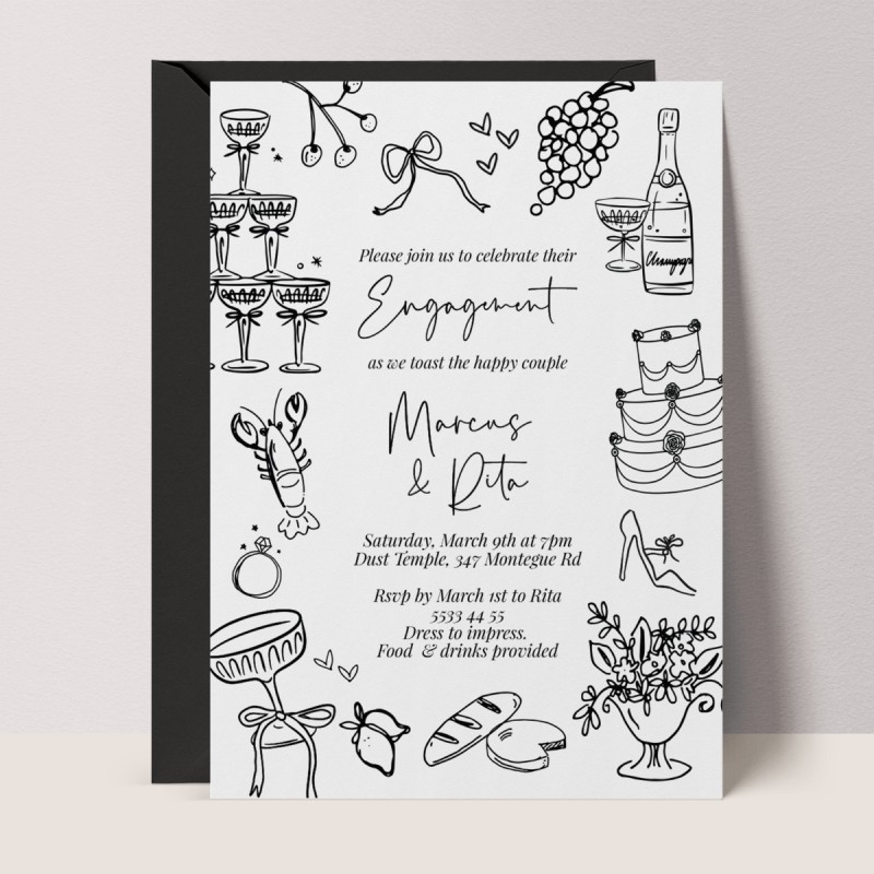 Whimsical Engagement Invitations