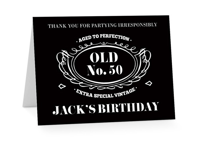 Whiskey Daniels Thank You Cards