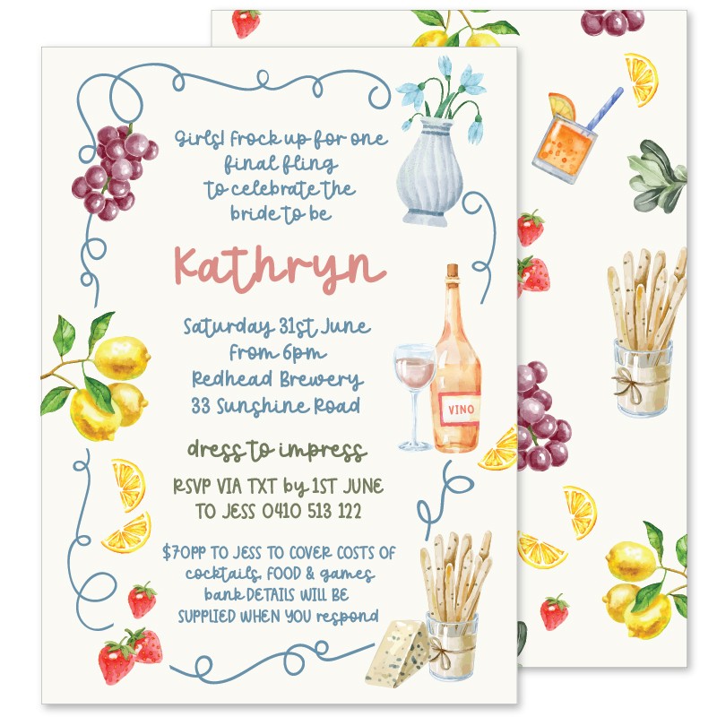 White Lotus Vibes Hens Night Invitations