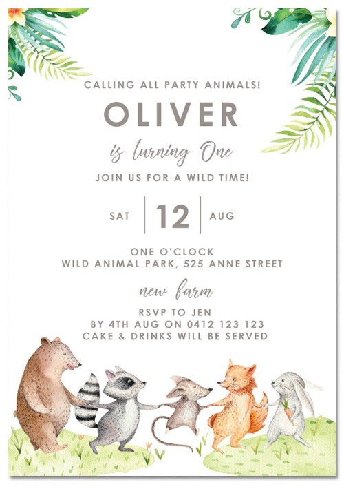 Wild Woodlands Birthday Invitations