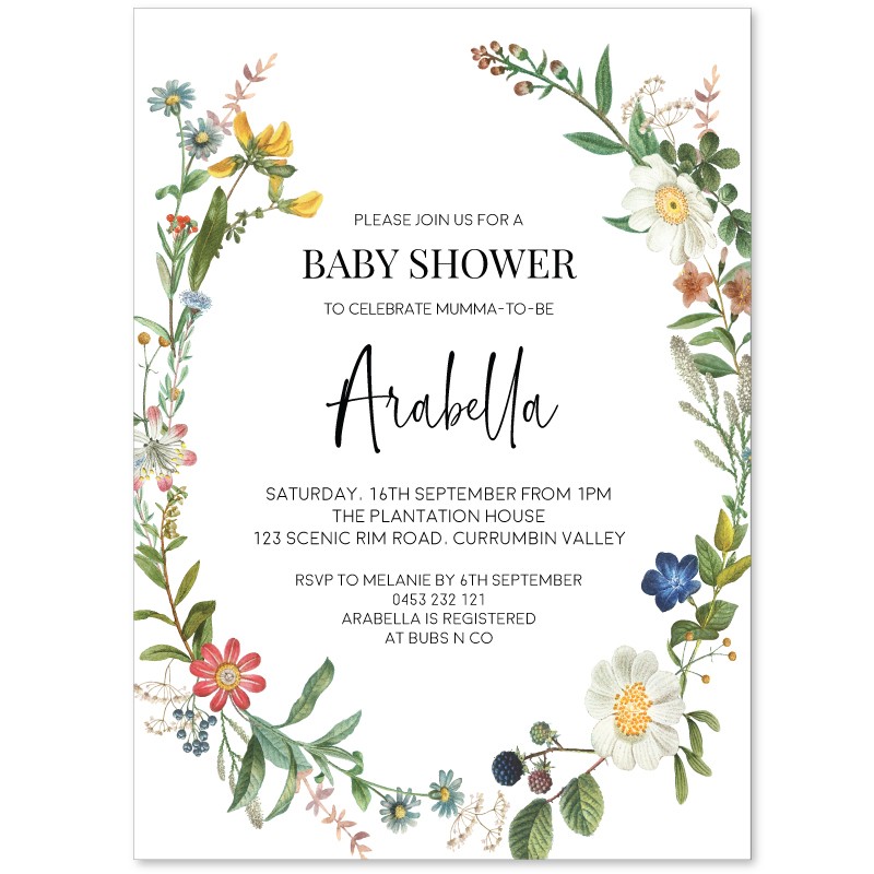 Vintage Garden Baby Shower Invitations