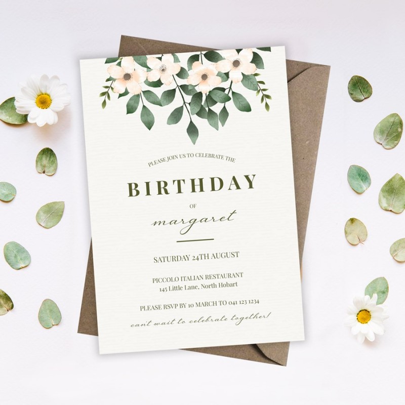 Wildflowers Birthday Invitations