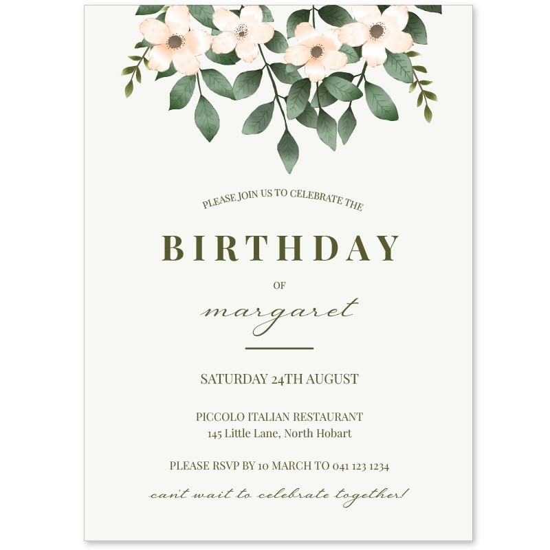 Wildflowers Birthday Invitations