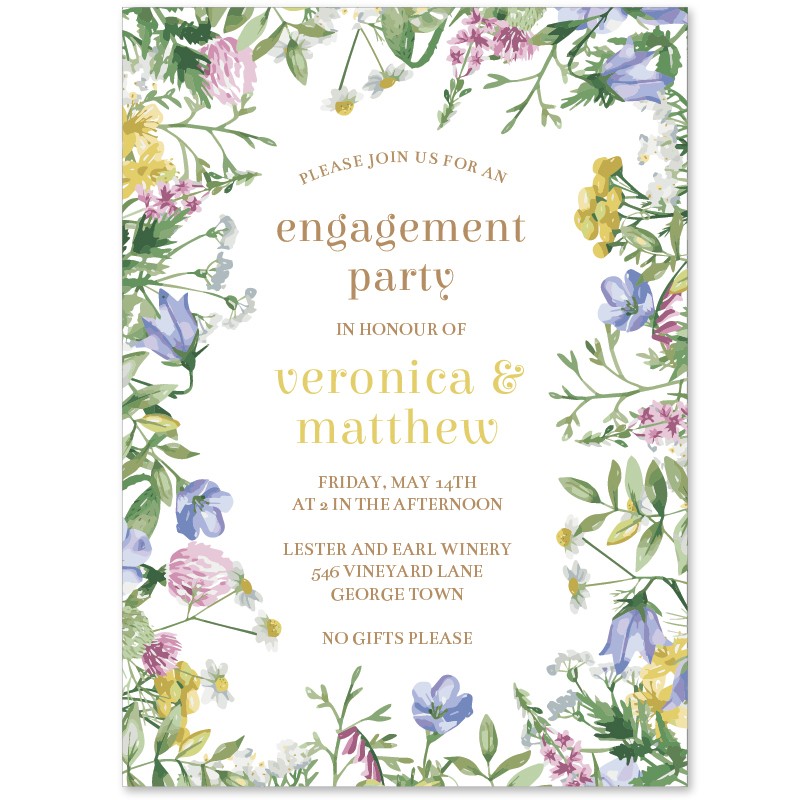 Spring Wildflower Engagement Invitations