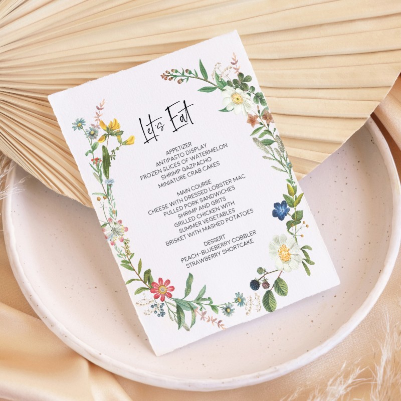 Vintage Garden Menus