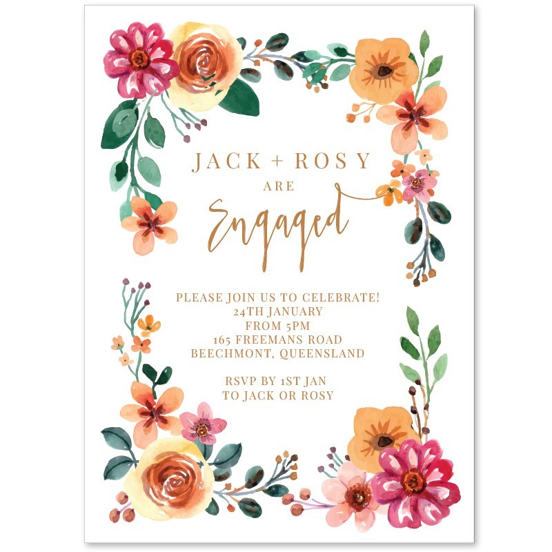 Wrapped In Flowers Engagement Invitations