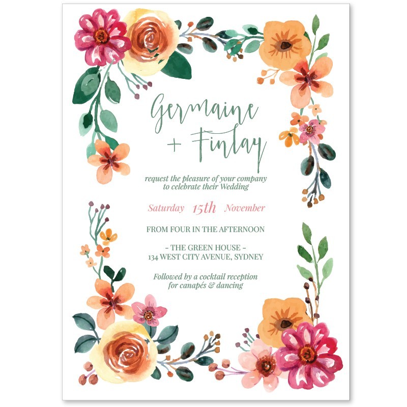 Wrapped in Flowers Wedding Invitations