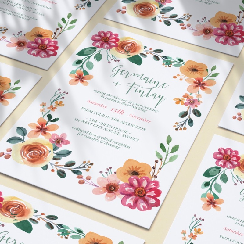 Wrapped in Flowers Wedding Invitations