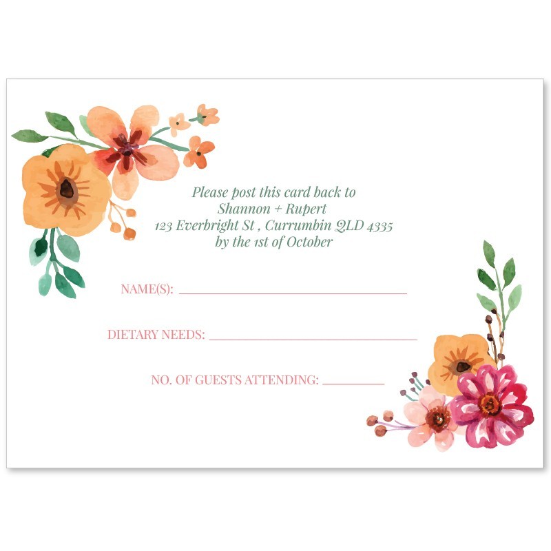 Wrapped in Flowers Wedding Response Card