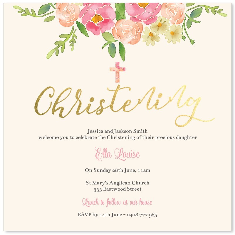 Wrapped Up Christening Invitations