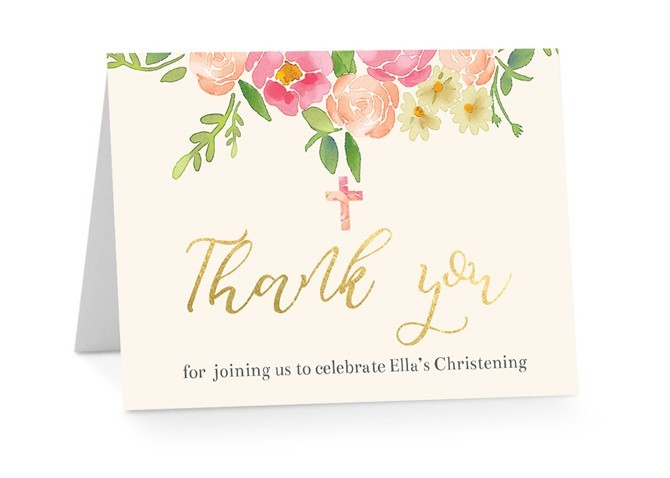 Wrapped Up Christening Thank You Cards