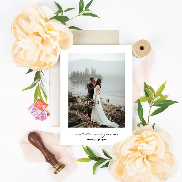 Photo Portrait Wedding Thank You Card