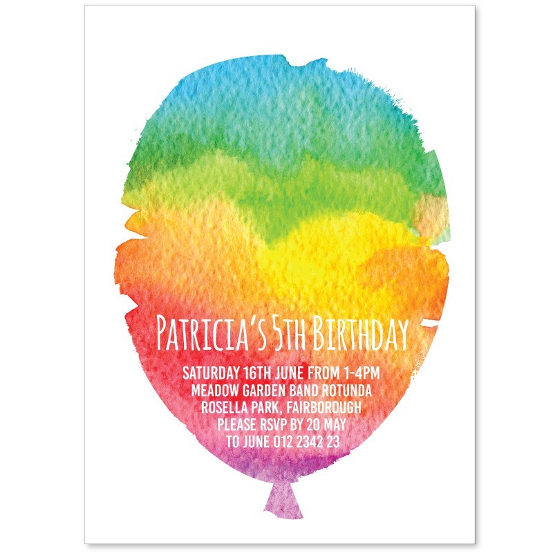 Rainbow Paints Birthday Invitations