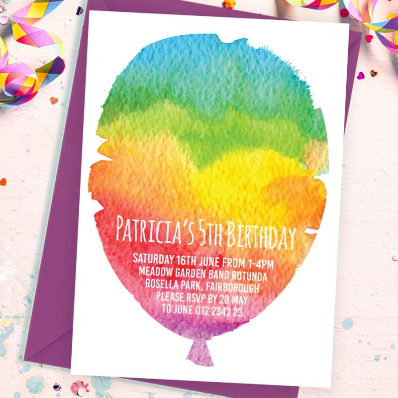 Rainbow Paints Birthday Invitations