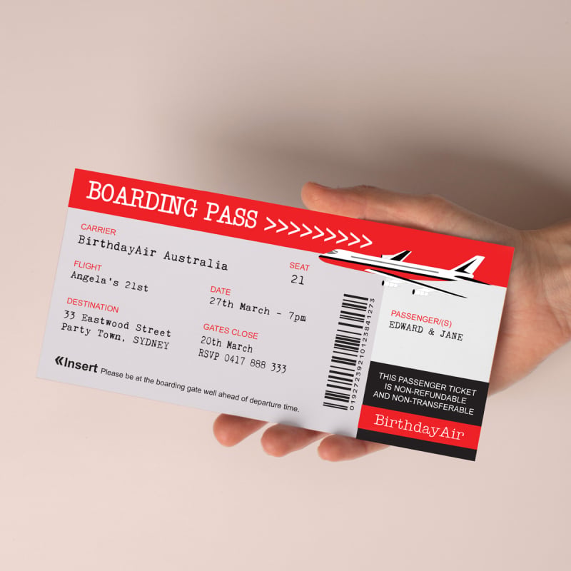Airline Birthday Invitations