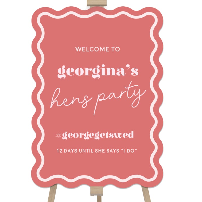 Before The Ring Wavy Hens Party Sign