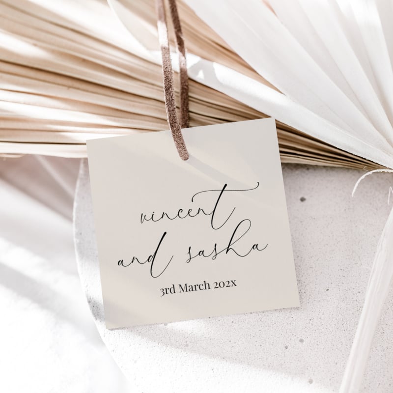 Neutral Love Wedding Gift Tag