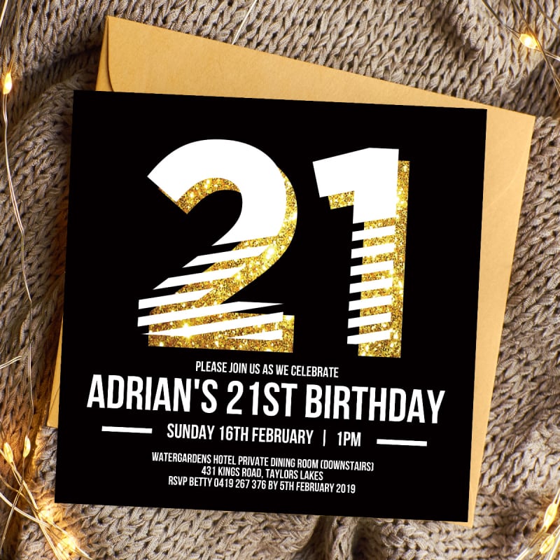 Baboom 21 Birthday Invitations