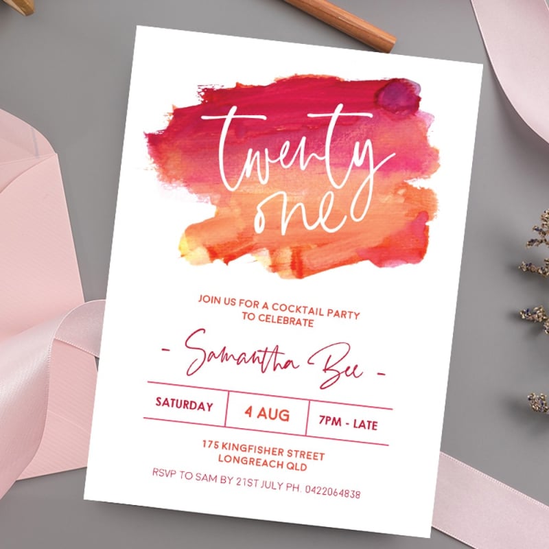 Lipstick Birthday Invitations