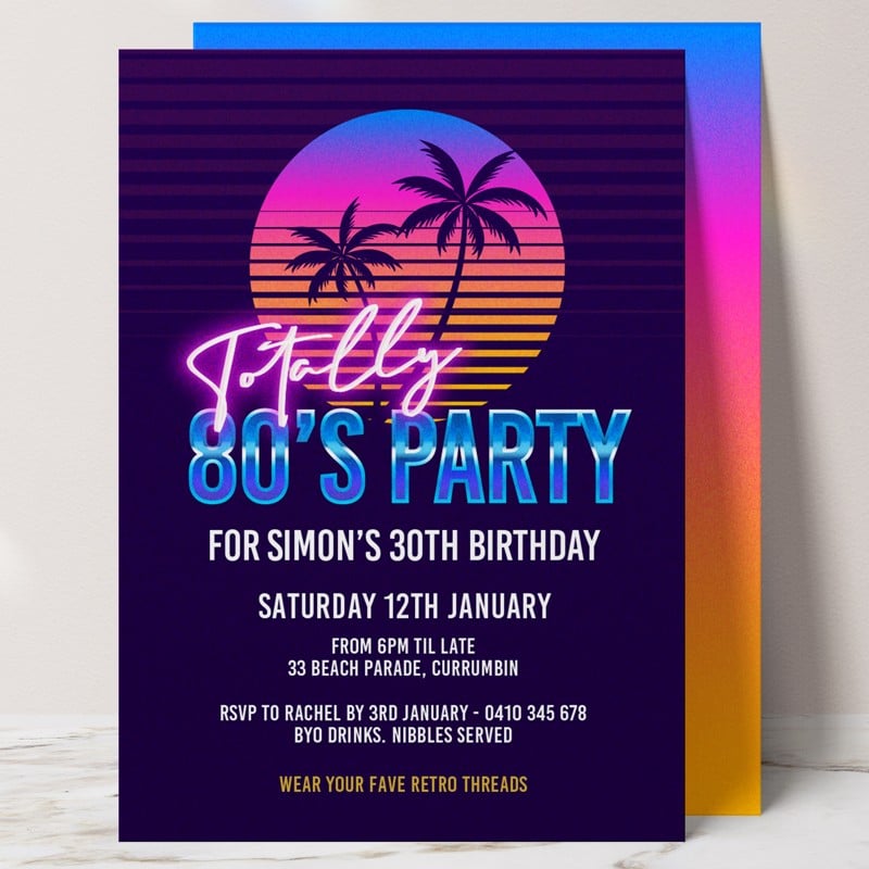 80's Birthday Invitations