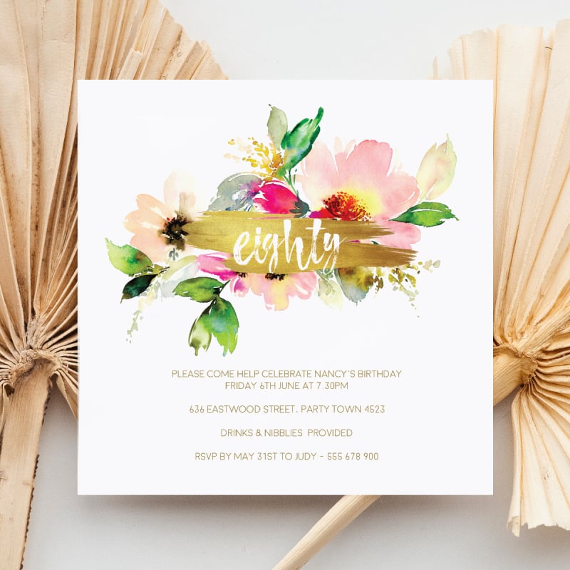 Eighty Birthday Invitations