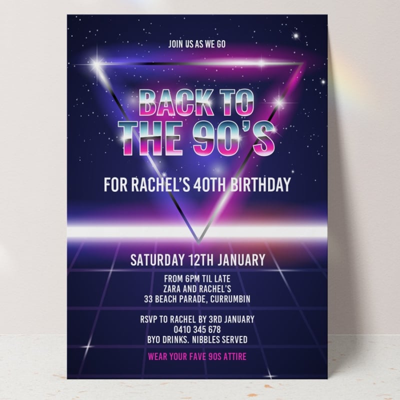 90's Birthday Invitations