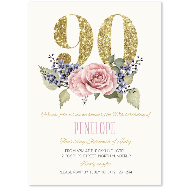 Gardenia 90th Invitations