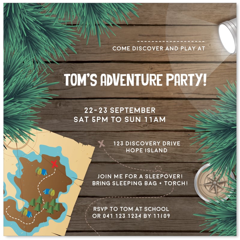 Adventure Party Invitations