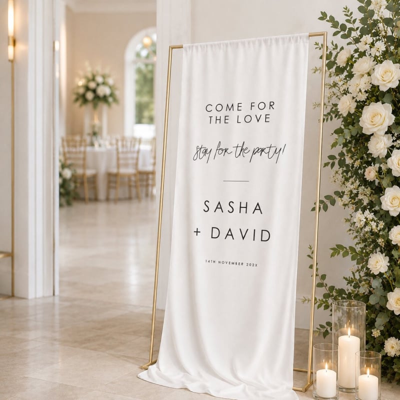 Affection Fabric Wedding Welcome Sign