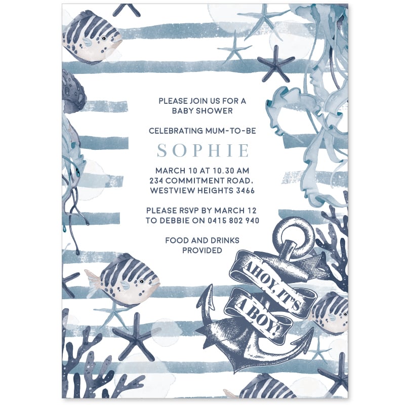 Ahoy Baby Shower Invitations