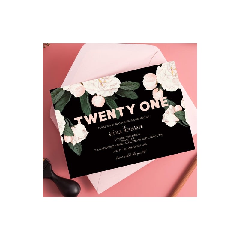 Angelic 21 Birthday Invitations