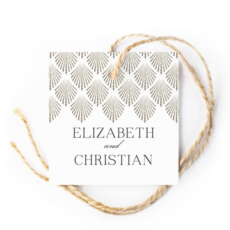 Deco Fans Wedding Gift Tag