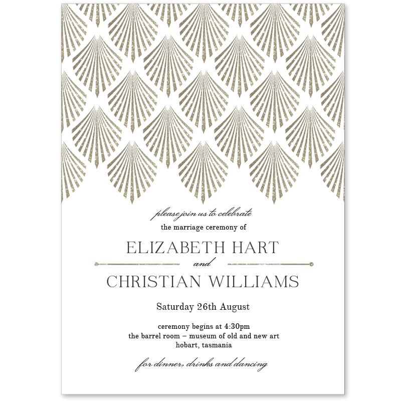 Deco Fans Wedding Invitations
