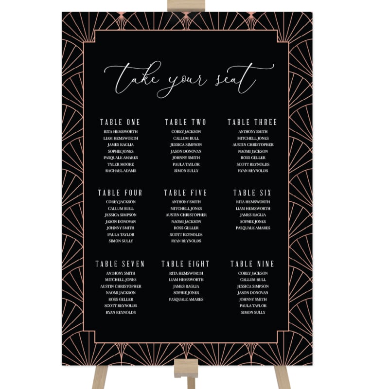 Putting on The Ritz Wedding Seating Chart