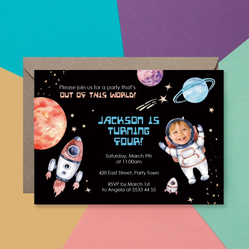 Astronaut Birthday Invitations