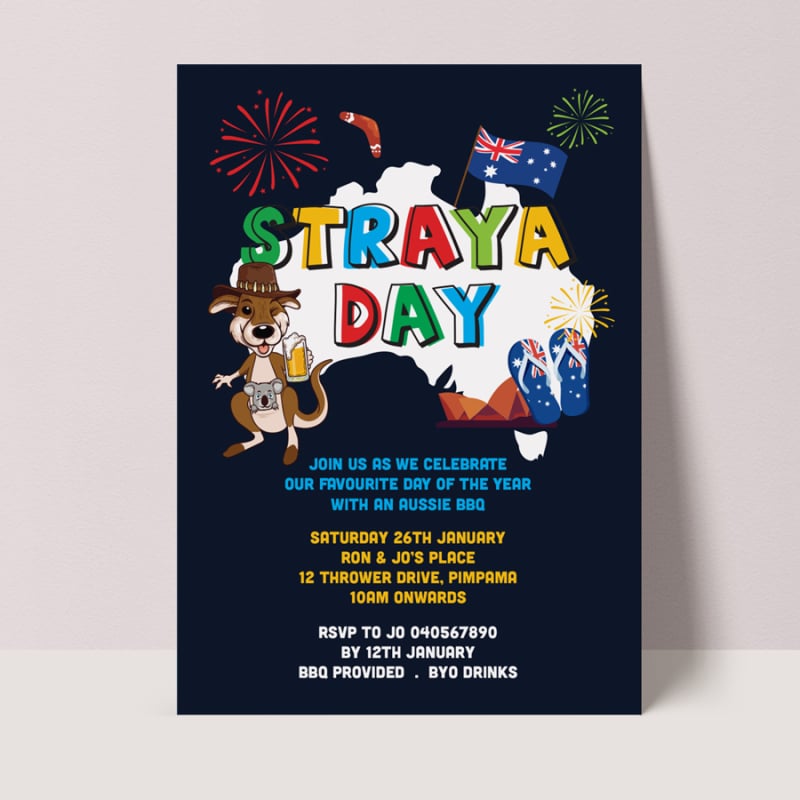 Straya Day Invitations